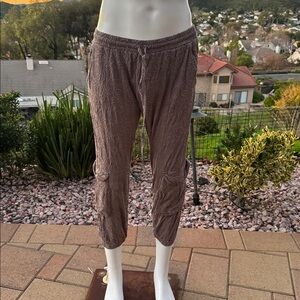 Peete & Greta Johnny was taupe tan crop joggers embroidery cargo sz S